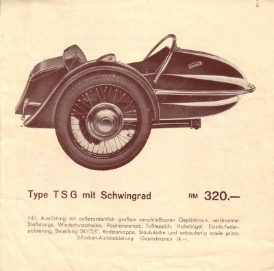 Favorit sidecar program 1930s