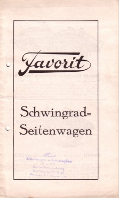 Favorit Seitenwagen Programm 1930er Jahre