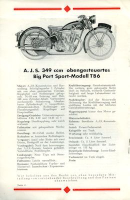 AJS program 1932