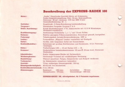 Express Radex 100 Prospekt 1950er Jahre