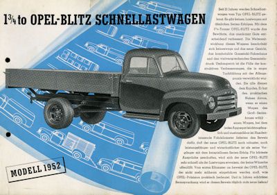 Opel Blitz Prospekt 1952