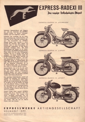 Express Radexi III brochure ca. 1958