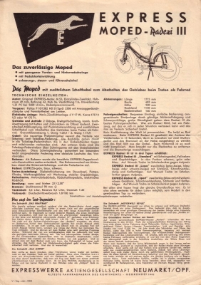 Express Radexi III brochure ca. 1958