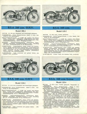 BSA Programm 1932