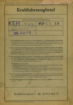 Mercedes Benz 190 D c Original Fahrzeugbrief 1964