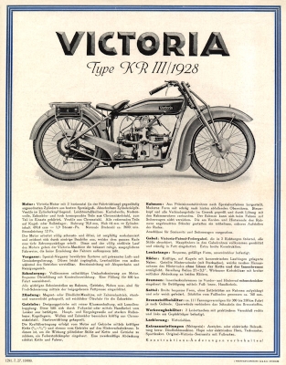 Victoria KR 3 brochure 7.1927