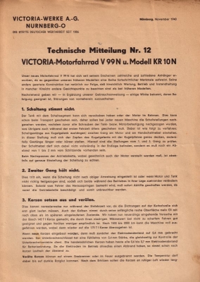 Victoria Techn. Mitteilung Nr.12 11.1940