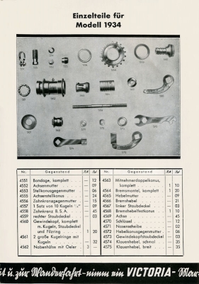 Victoria Freilaufnabe Prospekt 1938