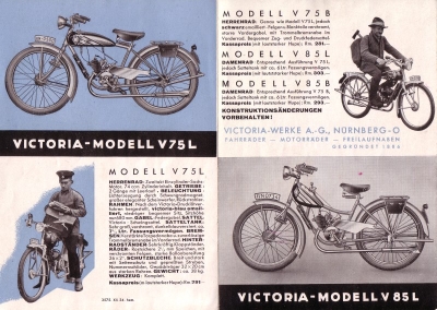 Victoria Kleinmotorräder Prospekt 12.1934