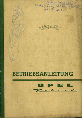 Opel Rekord P 2 Bedienungsanleitung 1962