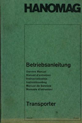 Hanomag Transporter Diesel Bedienungsanleitung 1967