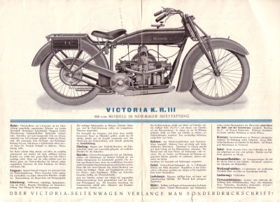 Victoria K.R. III brochure 1927