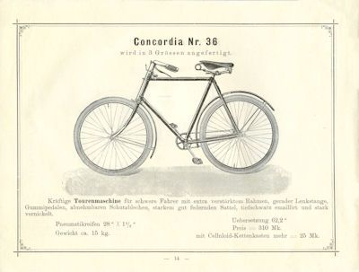 Concordia Fahrrad Programm 1897