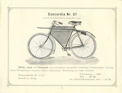 Concordia Fahrrad Programm 1897