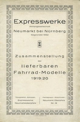 Express Fahrrad Programm 1919/20