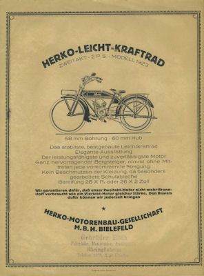 Herko Leichtkraftrad brochure 1923