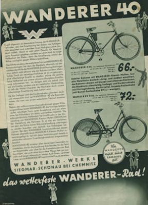 Wanderer Fahrrad Modell 40 Prospekt 4.1937