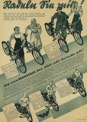 Wanderer Motorfahrrad und Fahrrad Programm 1.1937