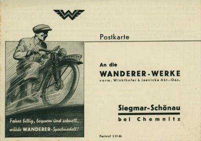 Wanderer Ansichtskarte 4.1938