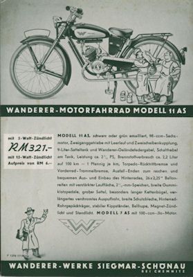 Wanderer Motorfahrrad Programm 11.1936