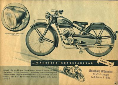 Wanderer Motorfahrrad Programm 12.1936