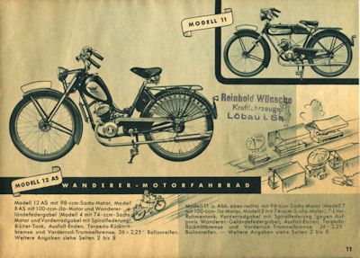 Wanderer Motorfahrrad Programm 12.1936