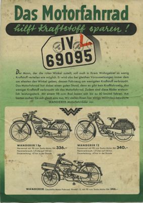 Wanderer Motorfahrrad Programm 12.1939