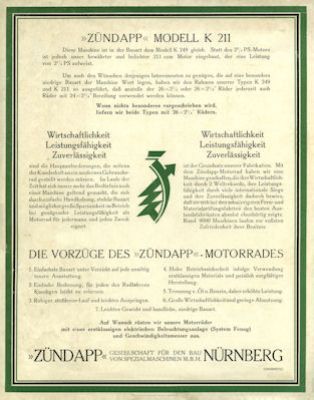 Zündapp K 249 Prospekt 5.1924