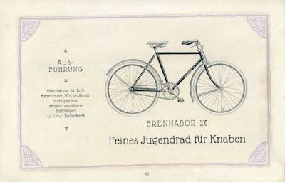 Brennabor Programm Fahrrad 1922/23