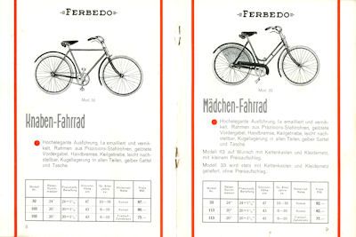 Ferbedo Kinderfahrräder Prospekt 1930