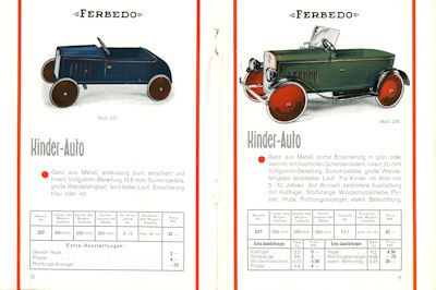 Ferbedo Kinderfahrräder Prospekt 1930