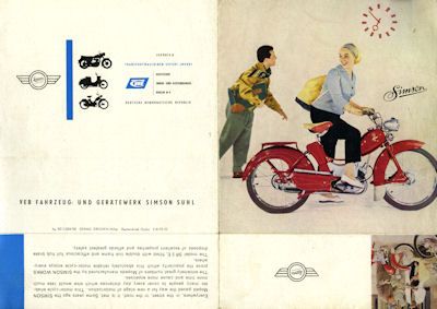 Simson Moped SR 2 E brochure 1959