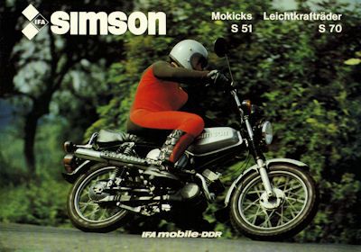 Simson S 51 und S 70 Prospekt 1986