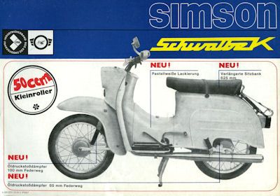 Simson Kleinroller Schwalbe K Prospekt 1974