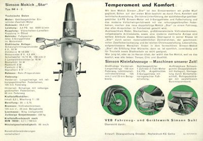 Simson Mokick Star SR 4-2 Prospekt 1964