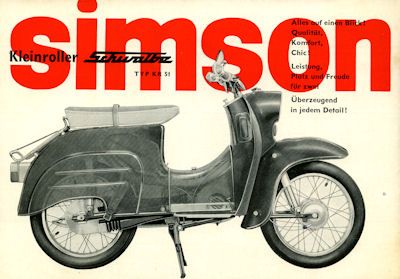 Simson Kleinroller KR 51 Schwalbe Prospekt 1964