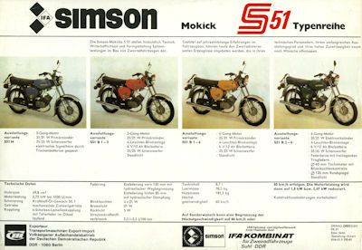 Simson Mokick S 51 Prospekt 1981