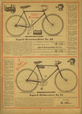 Sigurd Fahrrad Programm 1929