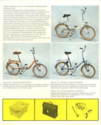 Staiger Klapprad Prospekt ca. 1968