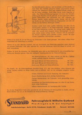 Standard Hinterradfederung brochure ca. 1939