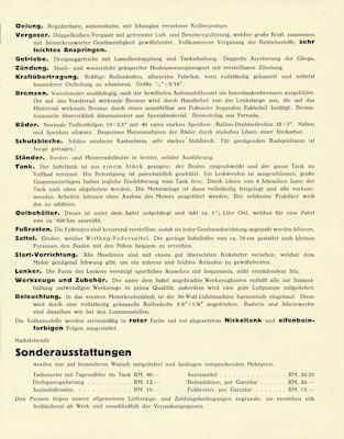 Standard Type CT 350 Prospekt ca.1931
