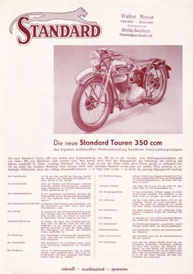 Standard Touren 350 ccm Prospekt 1937