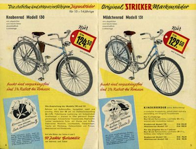 Stricker Fahrrad Programm 1958