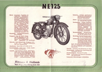 Ardie NE 125 Prospekt 1950