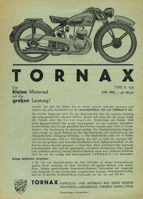 Tornax K 125 Prospekt 1949