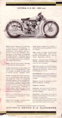 Victoria KR 35 Prospekt 1930