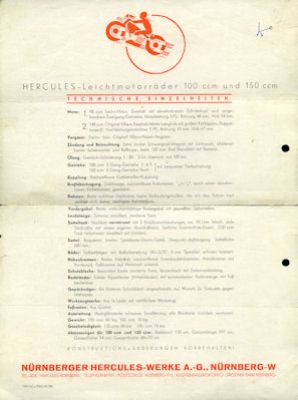 Hercules Leichtmotorräder brochure 1933