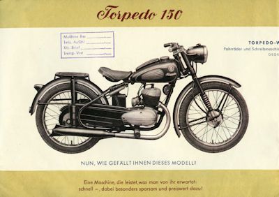 Torpedo Modell 150 und 175 Prospekt 1950er Jahre