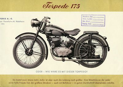 Torpedo Modell 150 und 175 Prospekt 1950er Jahre