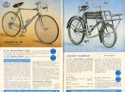 Vaterland Fahrrad und Moped Prospekt 1956